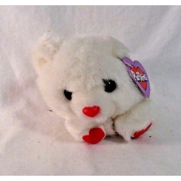 Puffkins Plush White Bunny Rabbit New 4.25" tall Stuffed Animal Toy - Picture 1 of 5